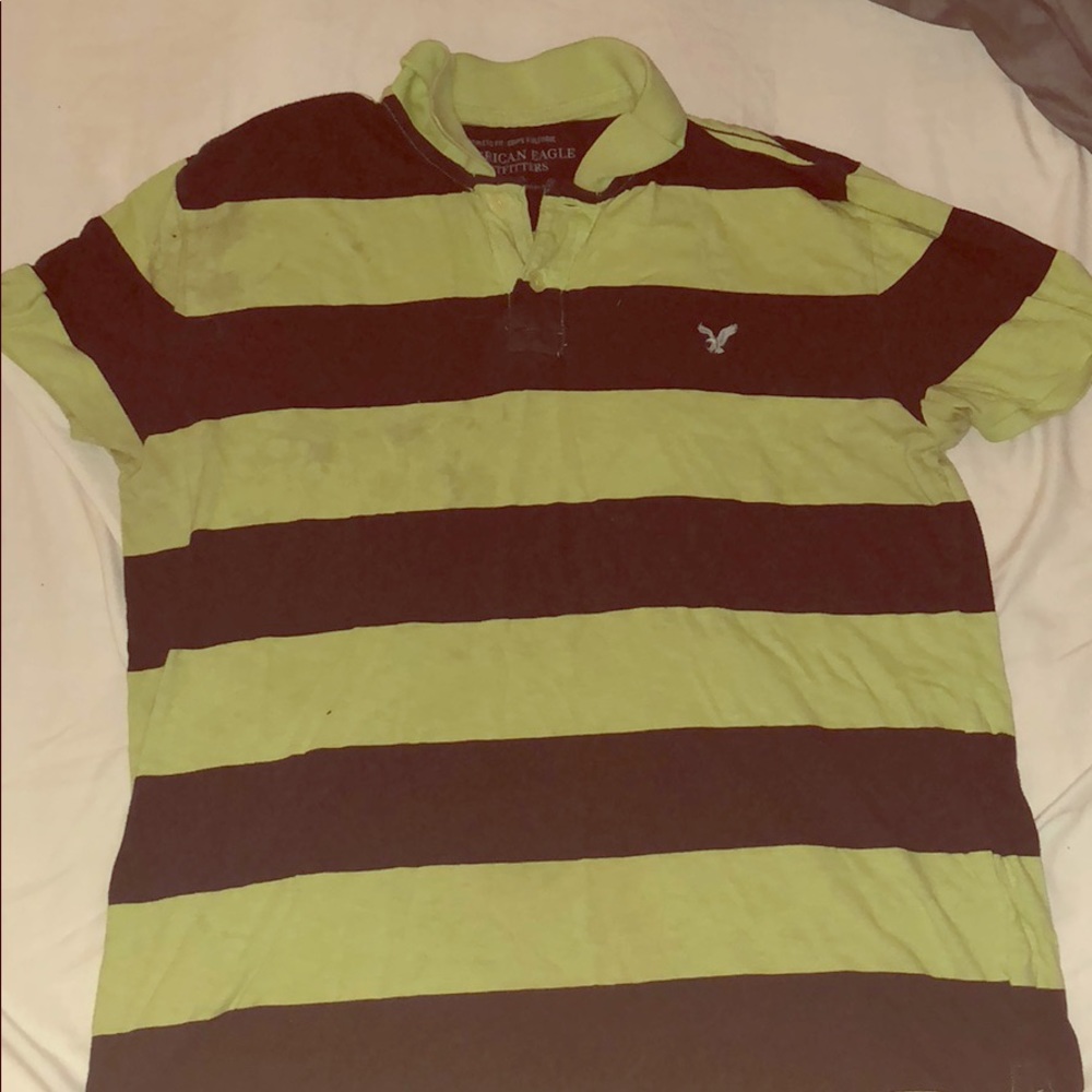 American Eagle Men’s XL Green/Blue Polo Shirt